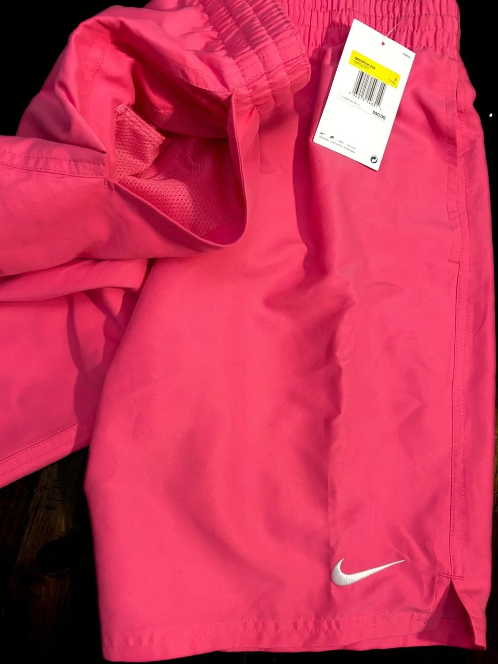 Nike Hot Pink Performance Shorts with White Swoosh